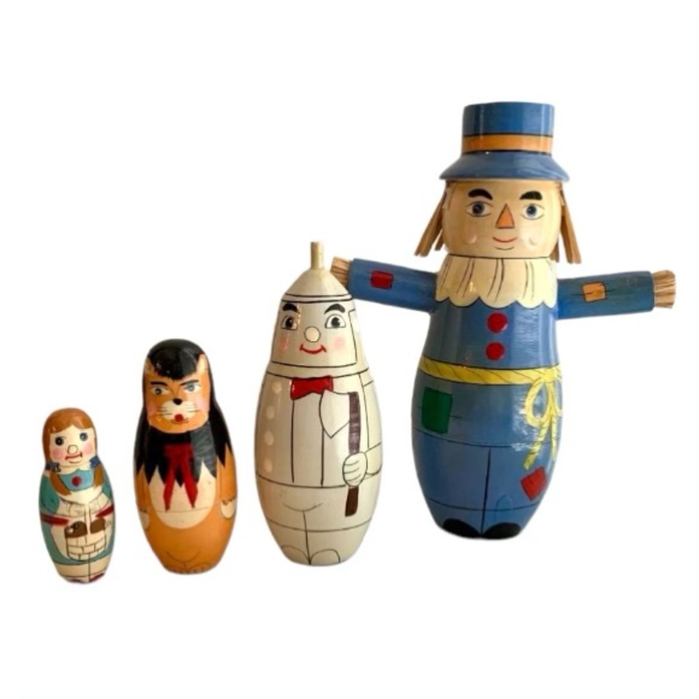THE WIZARD OF OZ WOODEN RUSSIAN NESTING DOLLS BY KURT S ADLER